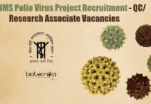 SGPGIMS Polio Virus Project Recruitment – QC/ Lab Tech & Research Associate Vacancies SGPGIMS Vacancies