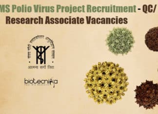 SGPGIMS Polio Virus Project Recruitment – QC/ Lab Tech & Research Associate Vacancies SGPGIMS Vacancies