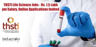 THSTI Research Project Jobs