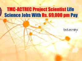 TMC-ACTREC Job Life Science