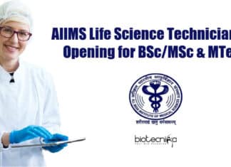 AIIMS Life Science Technician Job Opening for BSc/MSc & MTech AIIMS Life Science Technician