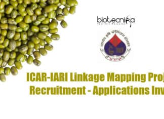 ICAR-IARI Linkage Mapping Projects Recruitment – Applications Invited IARI Life Sciences