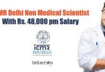 ICMR Delhi Non Medical Scientist With Rs. 48,000 pm Salary ICMR Delhi Non-Medical Scientist
