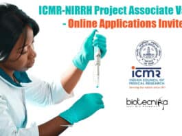 ICMR-NIRRH Project Associate Vacancy