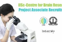 IISc-CBR Project Associate Jobs