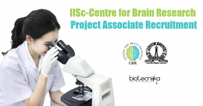IISc-CBR Project Associate Jobs