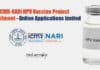 ICMR-NARI HPV Vaccine Project Recruitment – Online Applications Invited NARI SRF Job Opening