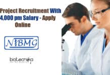 NIBMG Project Recruitment With Rs. 54,000 pm Salary – Apply Online NIBMG Project Jobs