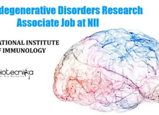 Neurodegenerative Disorders Research Associate Job at NII NII Jobs Biology