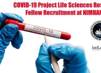 COVID-19 Project Life Sciences Research Fellow Recruitment at NIMHANS NIMHANS COVID-19 Project Research