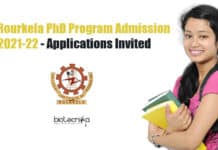 NIT Rourkela PhD Program Admission 2021-22 – Applications Invited NIT Rourkela PhD Admission