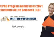 Govt PhD Program Admissions 2021 at Institute of Life Sciences (ILS) PhD Admissions 2021