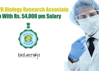 Govt WB Biology Research Associate Job With Rs. 54,000 pm Salary Research Associate Vacancy