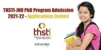 THSTI JNU PhD 2021-22