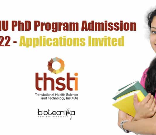 THSTI JNU PhD 2021-22