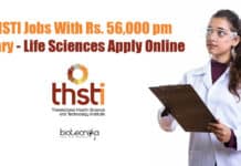 THSTI Jobs With Rs. 56,000 pm Salary – Life Sciences Apply Online THSTI Vacancies Life Sciences