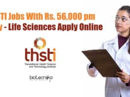 THSTI Vacancies Life Sciences