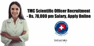 TMC Scientific Officer Vacancies - Online Applications Invited