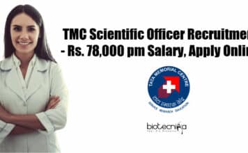 TMC Scientific Officer Vacancies - Online Applications Invited