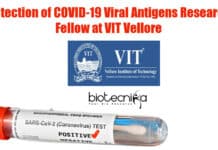 Detection of COVID-19 Viral Antigens Research Fellow at VIT Vellore VIT Vellore Freshers SRF