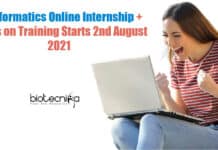 Bioinformatics Online Internship + Hands on Training Starts 2nd August 2021 Bioinformatics Internship Online