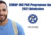 CIMAP-JNU PhD Programme August 2021 Admission CIMAP-JNU PhD
