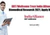 DBT/Wellcome Trust India Alliance Biomedical Research 2021, Apply Online DBT Wellcome Trust