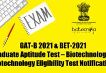 DBT JRF 2021 BET GAT-B 2021