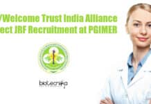 DBT/Welcome Trust India Alliance Project JRF Recruitment at PGIMER PGIMER Immunology Jobs