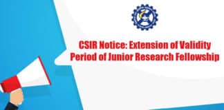 Fellowship Extension CSIR 2021