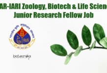 ICAR-IARI Zoology, Biotech & Life Science Junior Research Fellow Job IARI Zoology JRF