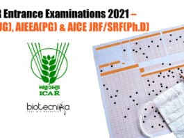 ICAR Entrance Examinations 2021