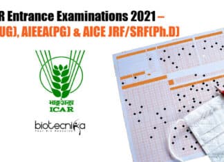 ICAR Entrance Examinations 2021