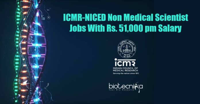 ICMR-NICED Non Medical Scientist