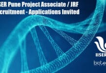 IISER Pune Project Associate / JRF Recruitment – Applications Invited IISER Pune Project Associate