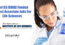 Govt ILS BIRAC Funded Project Associate Jobs For Life Sciences ILS Bhubaneswar Vacancies