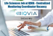Life Sciences Job at IQVIA – Centralized Monitoring Coordinator Vacancy Life Sciences Job at IQVIA
