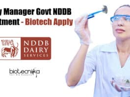 NDDB Biotech Jobs