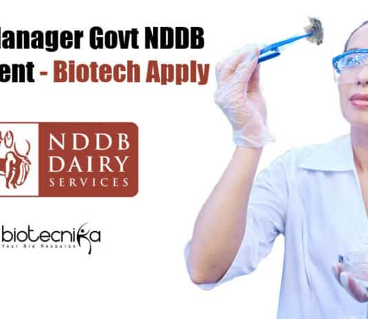 NDDB Biotech Jobs