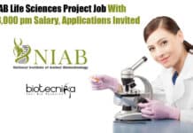 NIAB Life Sciences Project Job With Rs. 43,000 pm Salary, Applications Invited NIAB Project Associate Vacancy