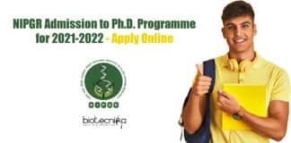 NIPGR PhD Admissions 2021