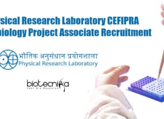 Physical Research Laboratory CEFIPRA Microbiology Project Associate Recruitment Physical Research Laboratory Microbiology