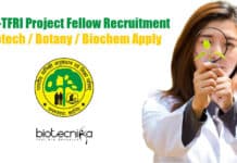 ICFRE-TFRI Project Fellow Recruitment – Biotech / Botany / Biochem Apply TFRI Project Fellow Jobs