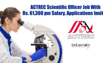 ACTREC Scientific Officer Job