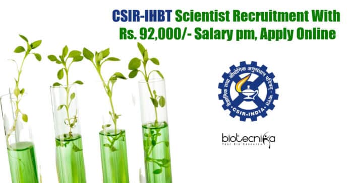 CSIR-IHBT Scientist