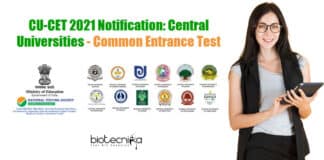 CUCET 2021 Exam Notificationn