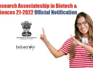 DBT Research Associateship 21-2022