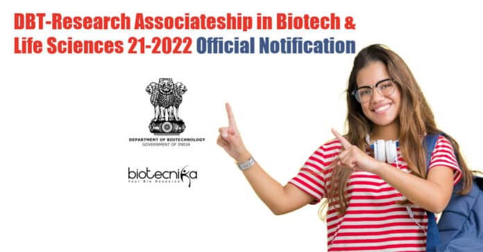 DBT Research Associateship 21-2022