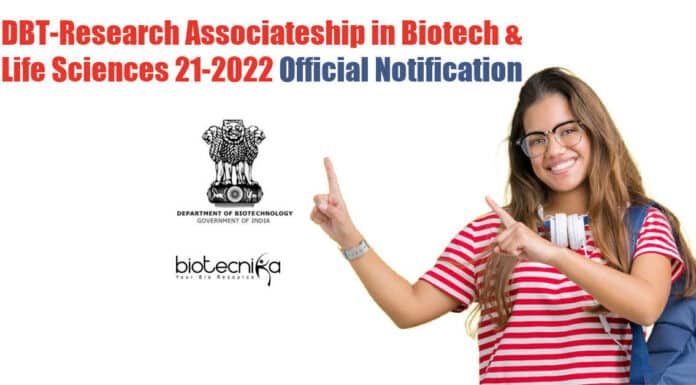 DBT Research Associateship 21-2022