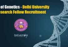Dept of Genetics – Delhi University Research Fellow Recruitment Delhi University Life Science